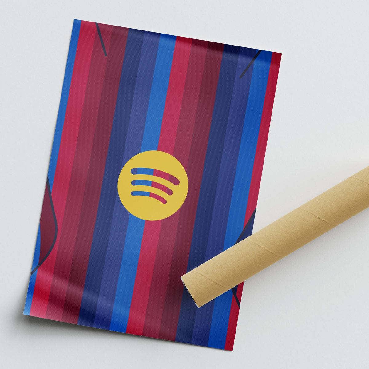 Print with the Barcelona 2026-27 Home football shirt design by RIPA Football