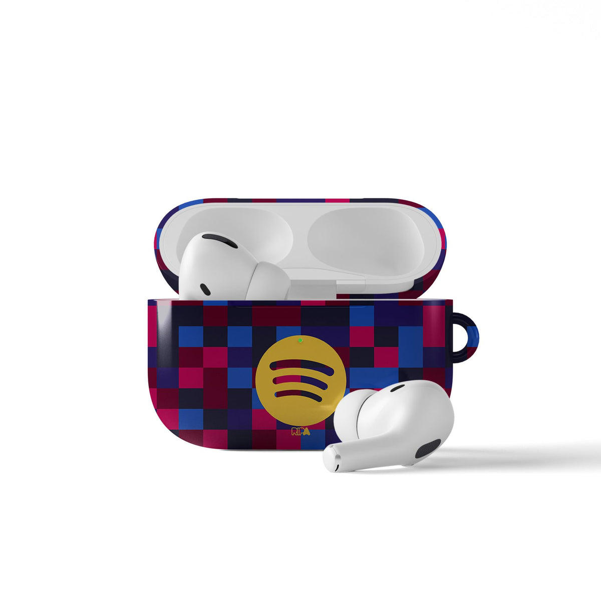 AirPods case with the Barcelona 2026-27 Prematch football shirt design by RIPA Football