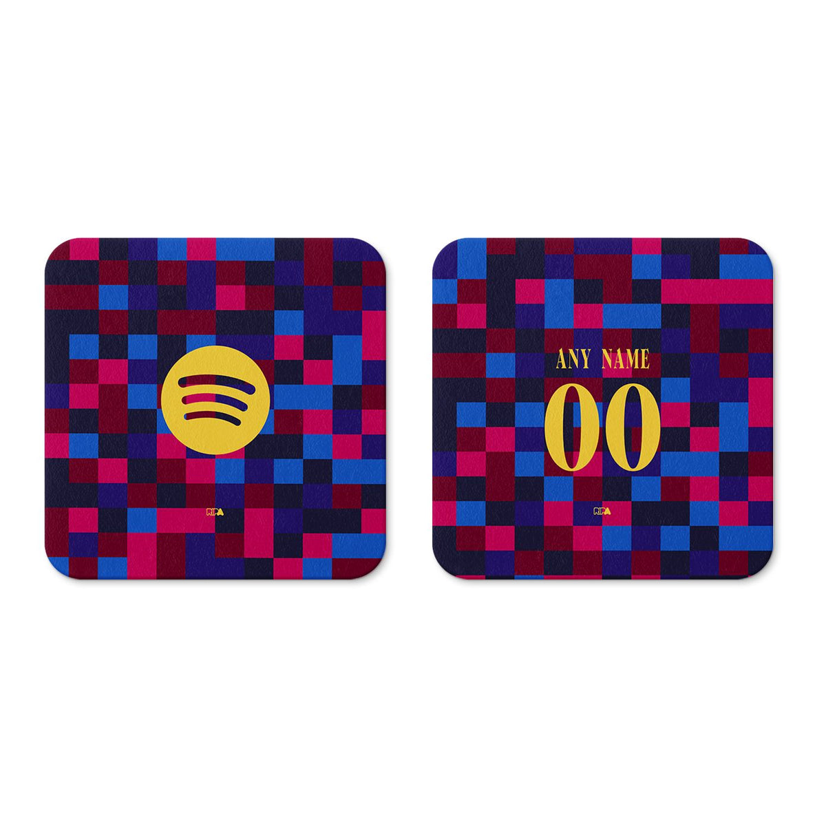 Coaster with the Barcelona 2026-27 Prematch football shirt design by RIPA Football