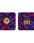Coaster with the Barcelona 2026-27 Prematch football shirt design by RIPA Football