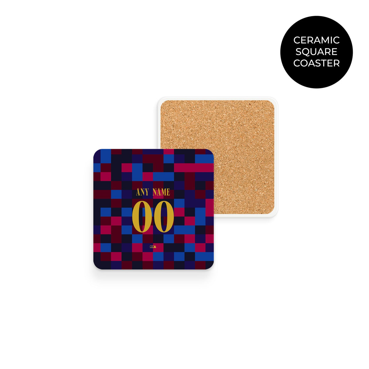 Coaster with the Barcelona 2026-27 Prematch football shirt design by RIPA Football