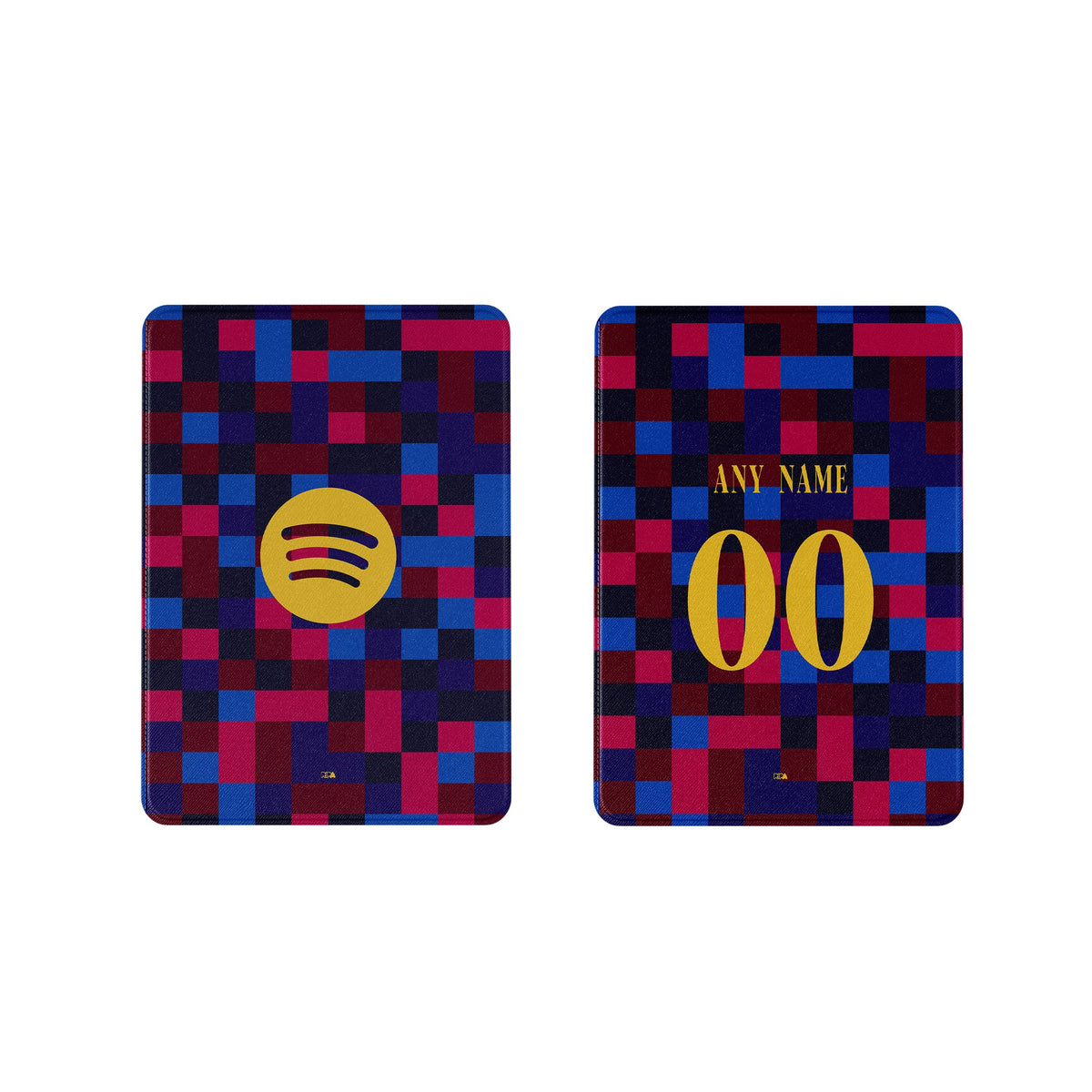 iPad case with the Barcelona 2026-27 Prematch football shirt design by RIPA Football