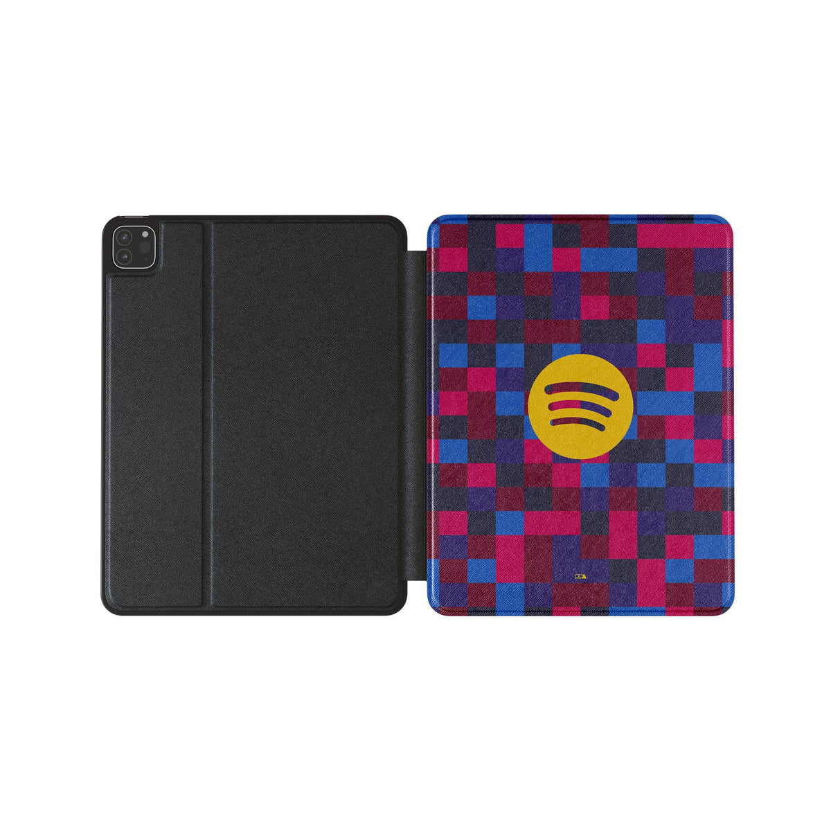 iPad case with the Barcelona 2026-27 Prematch football shirt design by RIPA Football