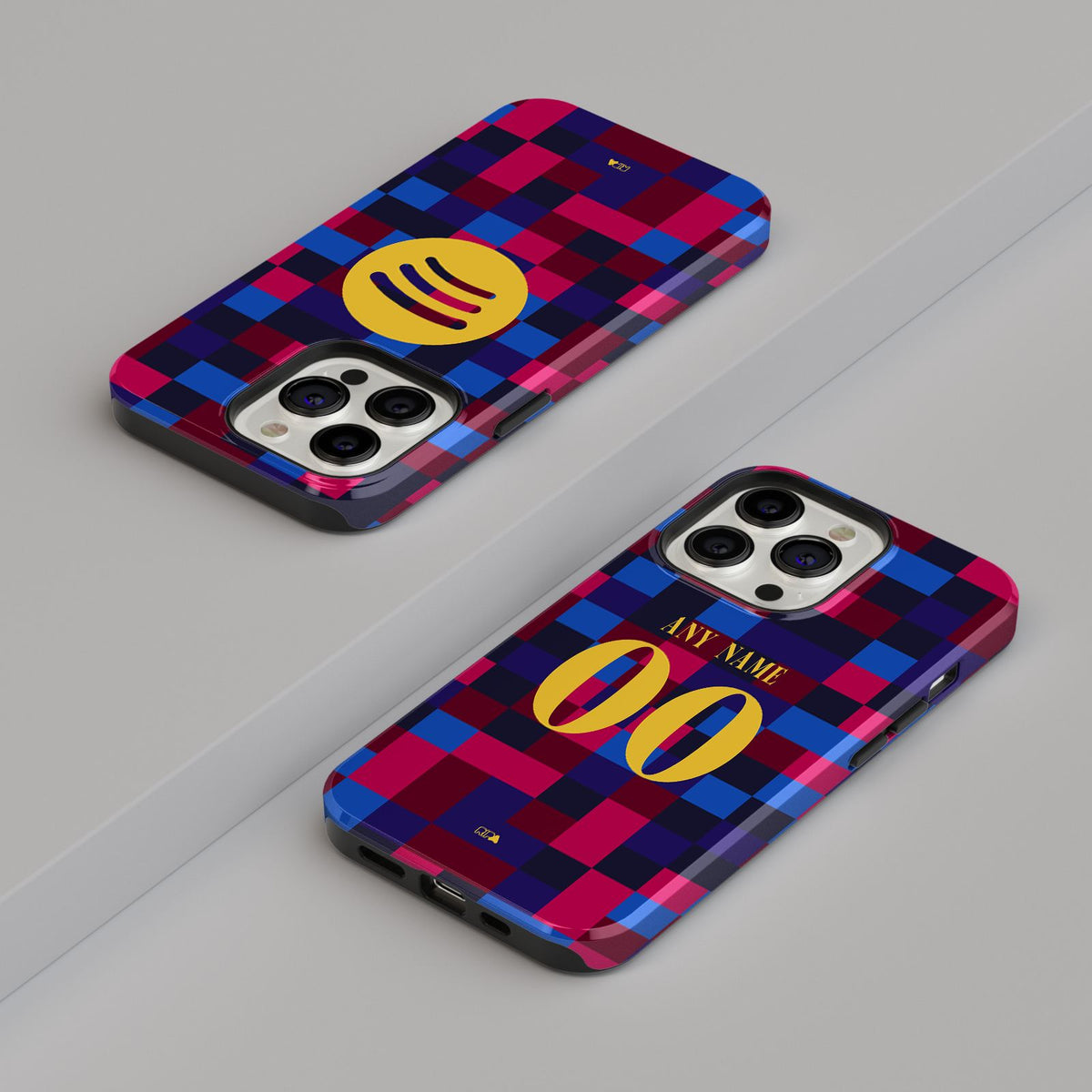Phone case with the Barcelona 2026-27 Prematch football shirt design by RIPA Football