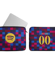 Laptop sleeve with the Barcelona 2026-27 Prematch football shirt design by RIPA Football