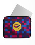 Laptop sleeve with the Barcelona 2026-27 Prematch football shirt design by RIPA Football