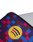 Laptop sleeve with the Barcelona 2026-27 Prematch football shirt design by RIPA Football