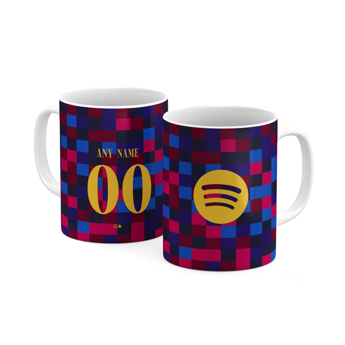 Mug with the Barcelona 2026-27 Prematch football shirt design by RIPA Football