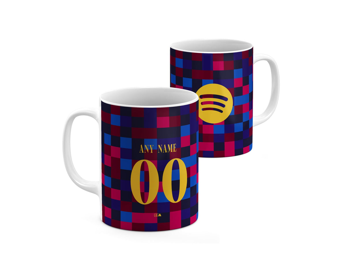 Mug with the Barcelona 2026-27 Prematch football shirt design by RIPA Football