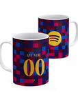 Mug with the Barcelona 2026-27 Prematch football shirt design by RIPA Football