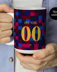 Mug with the Barcelona 2026-27 Prematch football shirt design by RIPA Football