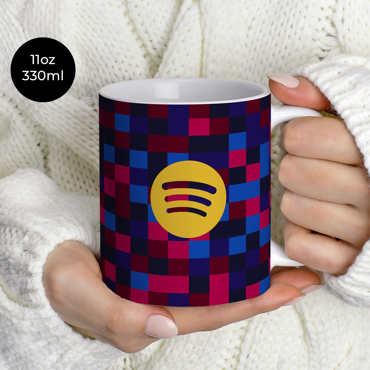 Mug with the Barcelona 2026-27 Prematch football shirt design by RIPA Football