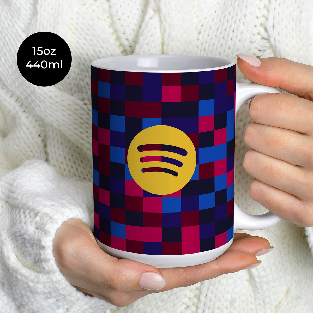 Mug with the Barcelona 2026-27 Prematch football shirt design by RIPA Football