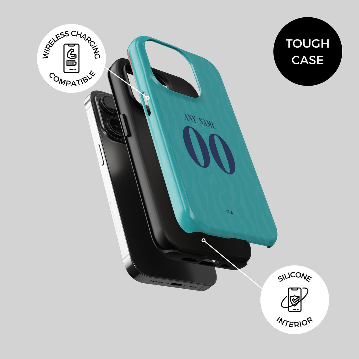 Phone case with the Barcelona 2026-27 Third football shirt design by RIPA Football