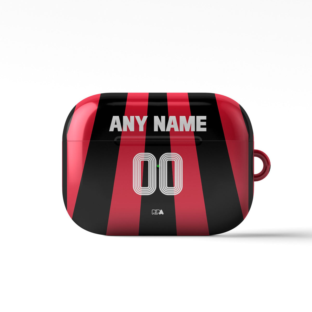 AirPods case with the Bayer 04 Leverkusen 2026-27 Home football shirt design by RIPA Football