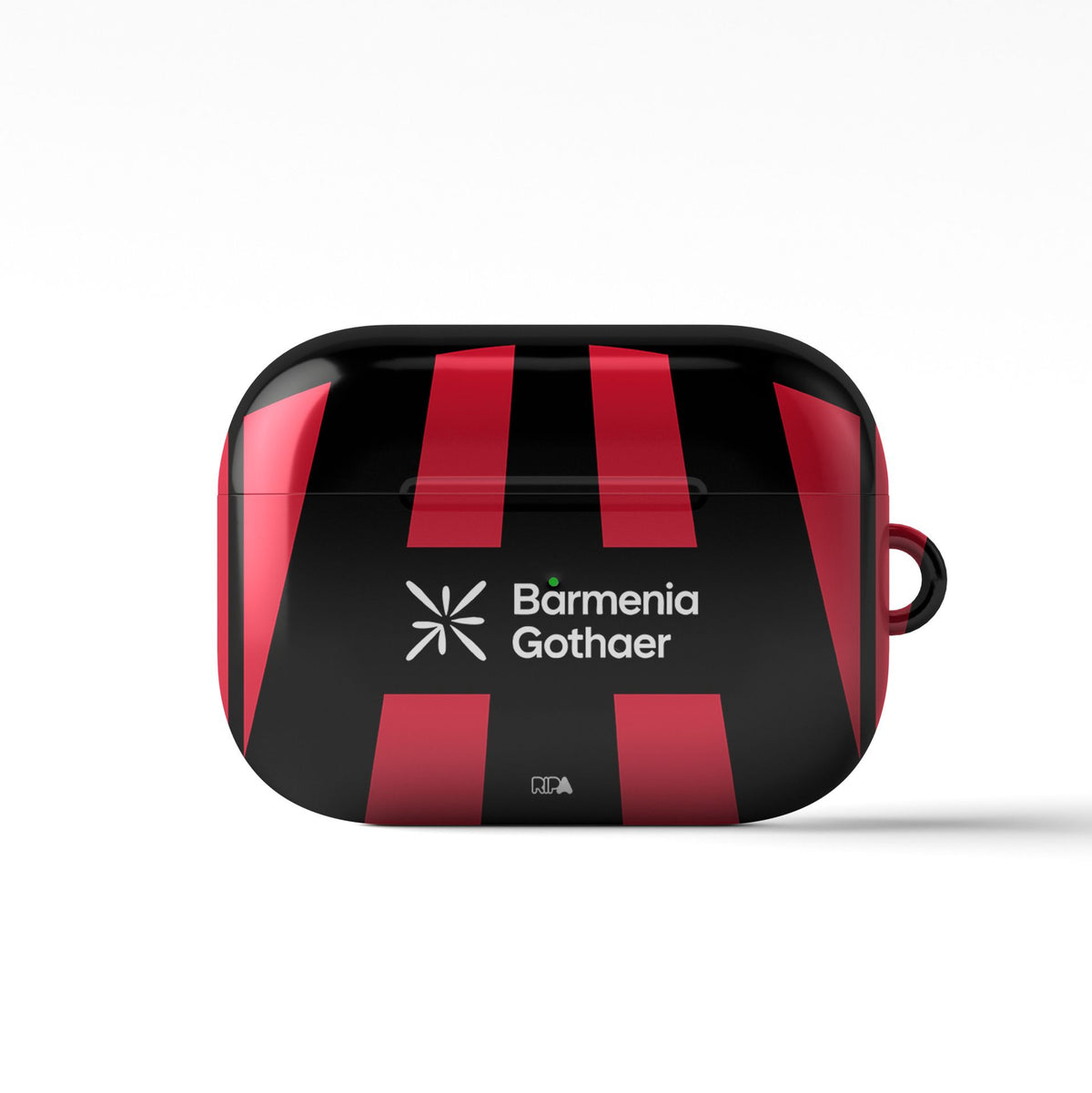 AirPods case with the Bayer 04 Leverkusen 2026-27 Home football shirt design by RIPA Football