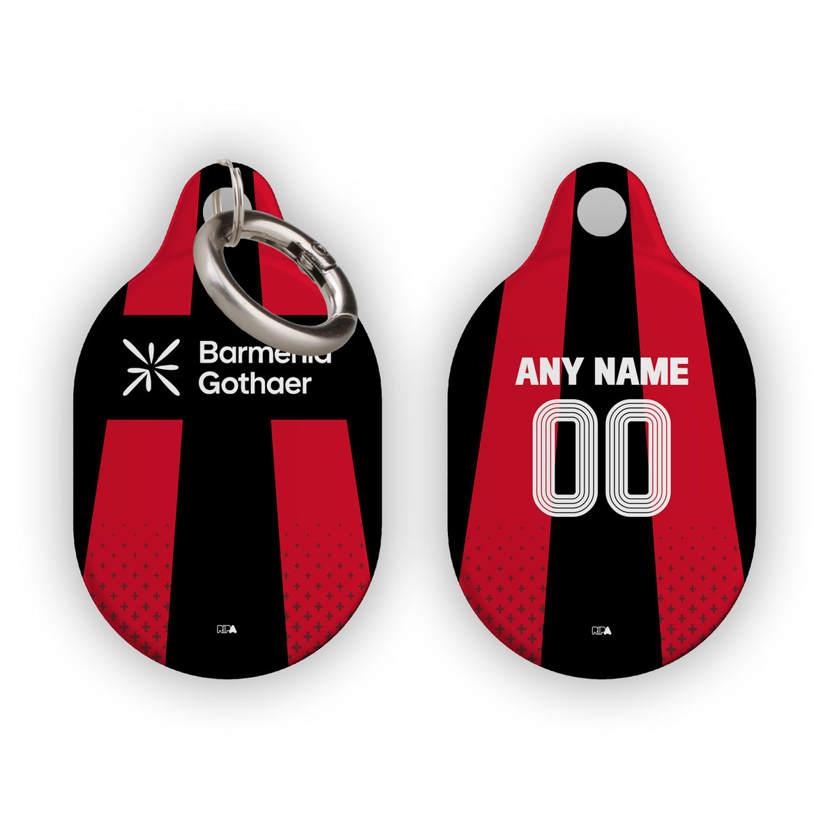 AirTag holder with the Bayer 04 Leverkusen 2026-27 Home football shirt design by RIPA Football