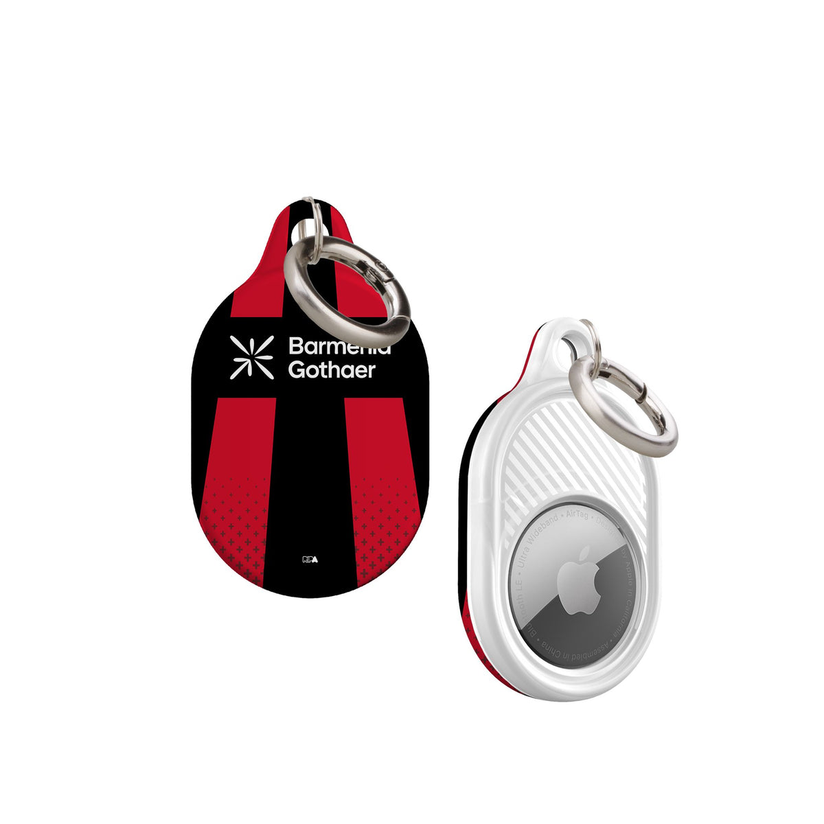 AirTag holder with the Bayer 04 Leverkusen 2026-27 Home football shirt design by RIPA Football