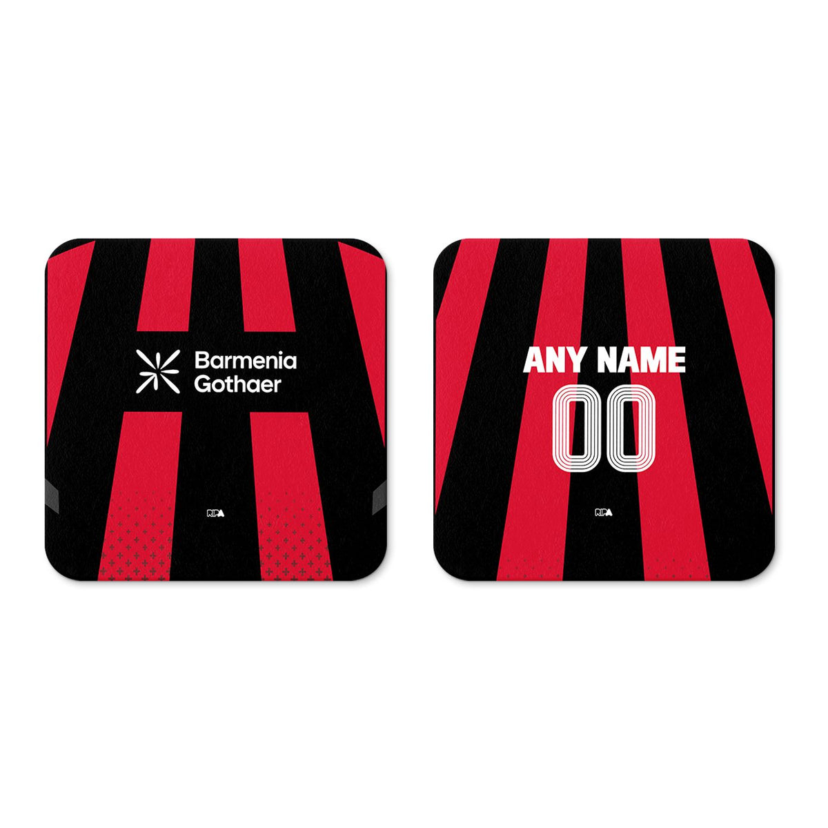 Coaster with the Bayer 04 Leverkusen 2026-27 Home football shirt design by RIPA Football