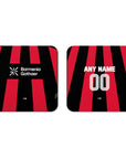 Coaster with the Bayer 04 Leverkusen 2026-27 Home football shirt design by RIPA Football