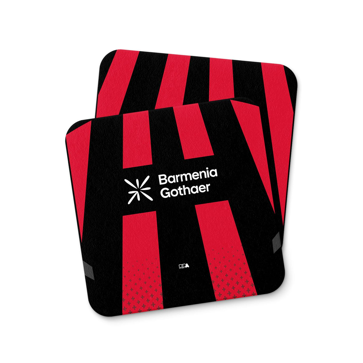Coaster with the Bayer 04 Leverkusen 2026-27 Home football shirt design by RIPA Football