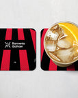 Coaster with the Bayer 04 Leverkusen 2026-27 Home football shirt design by RIPA Football