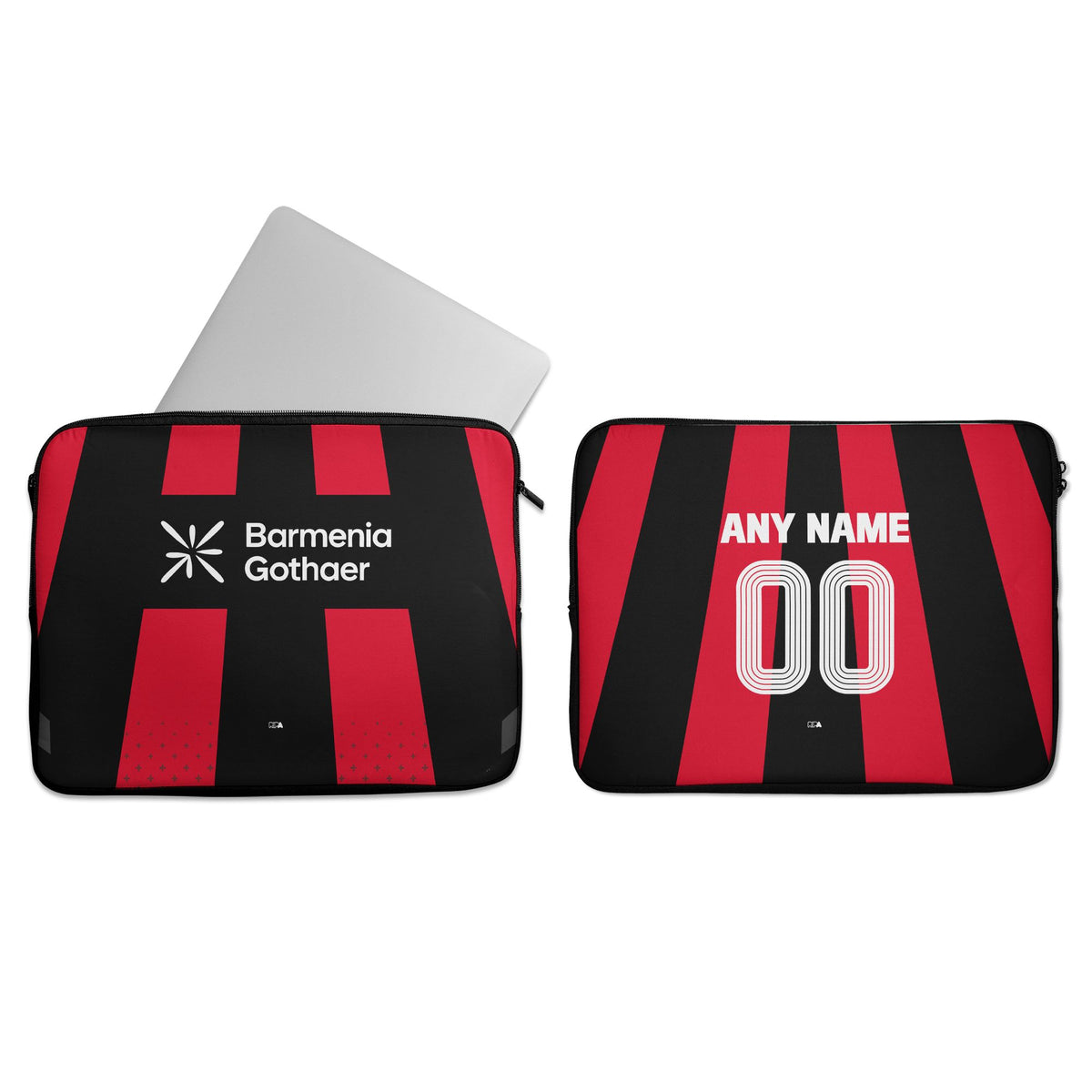 Laptop sleeve with the Bayer 04 Leverkusen 2026-27 Home football shirt design by RIPA Football