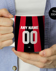 Mug with the Bayer 04 Leverkusen 2026-27 Home football shirt design by RIPA Football