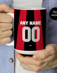 Mug with the Bayer 04 Leverkusen 2026-27 Home football shirt design by RIPA Football