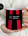 Mug with the Bayer 04 Leverkusen 2026-27 Home football shirt design by RIPA Football