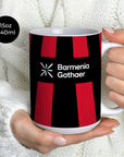 Mug with the Bayer 04 Leverkusen 2026-27 Home football shirt design by RIPA Football