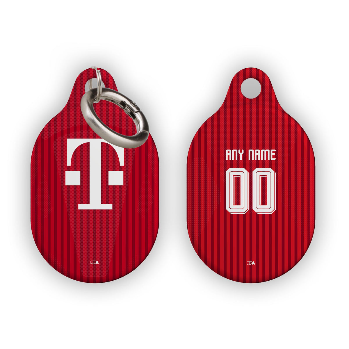 AirTag holder with the Bayern Munich 2026-27 Home football shirt design by RIPA Football