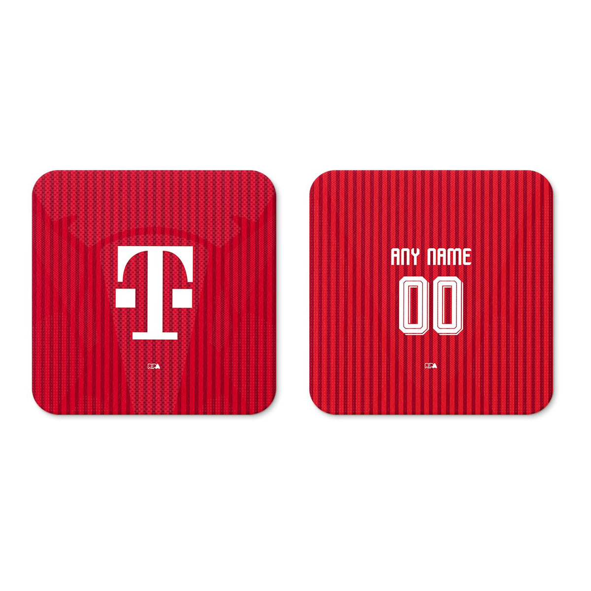 Coaster with the Bayern Munich 2026-27 Home football shirt design by RIPA Football