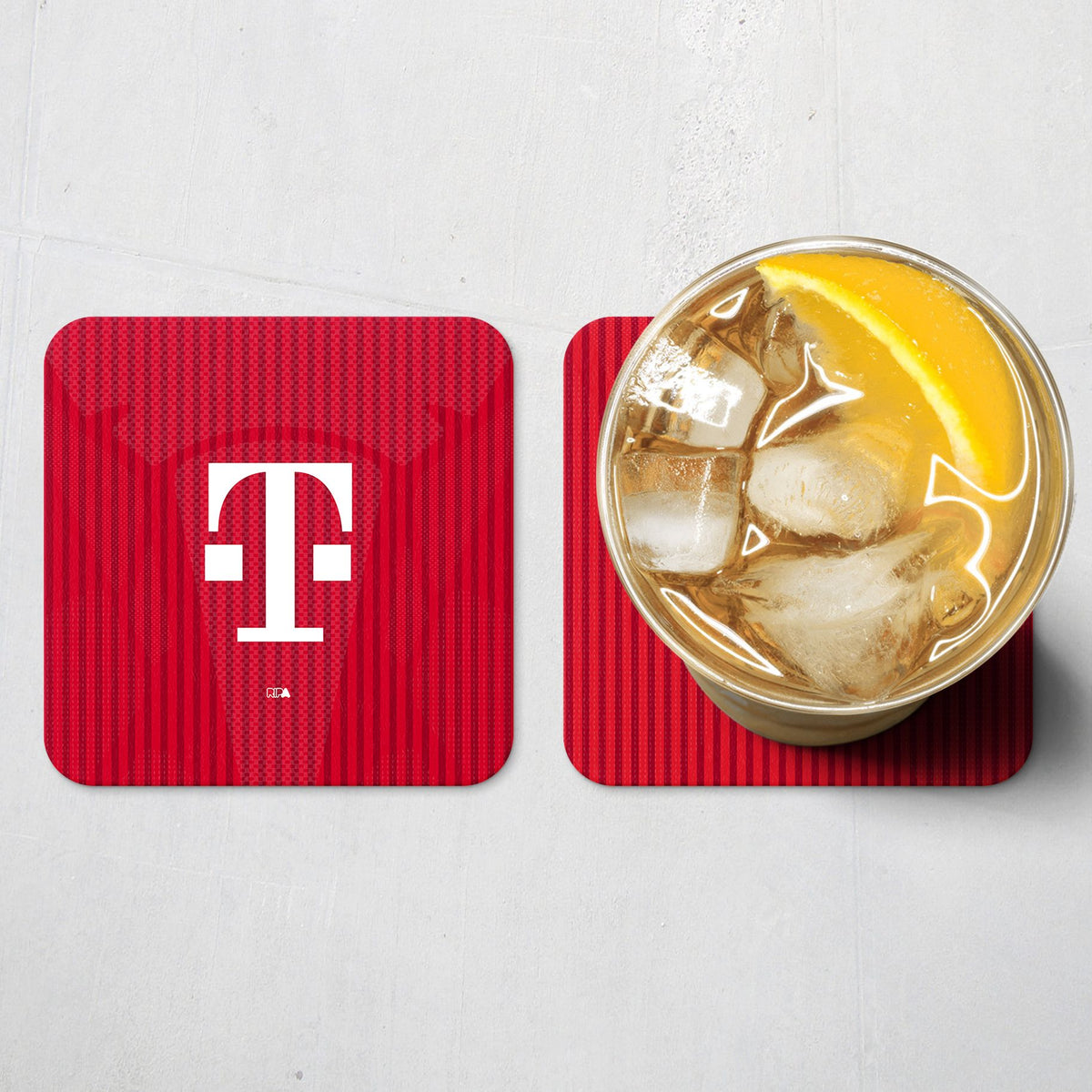 Coaster with the Bayern Munich 2026-27 Home football shirt design by RIPA Football