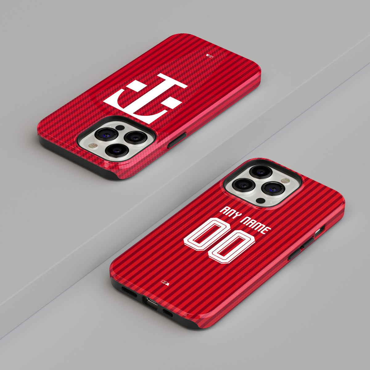 Phone case with the Bayern Munich 2026-27 Home football shirt design by RIPA Football