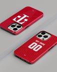 Phone case with the Bayern Munich 2026-27 Home football shirt design by RIPA Football