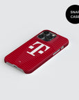 Phone case with the Bayern Munich 2026-27 Home football shirt design by RIPA Football