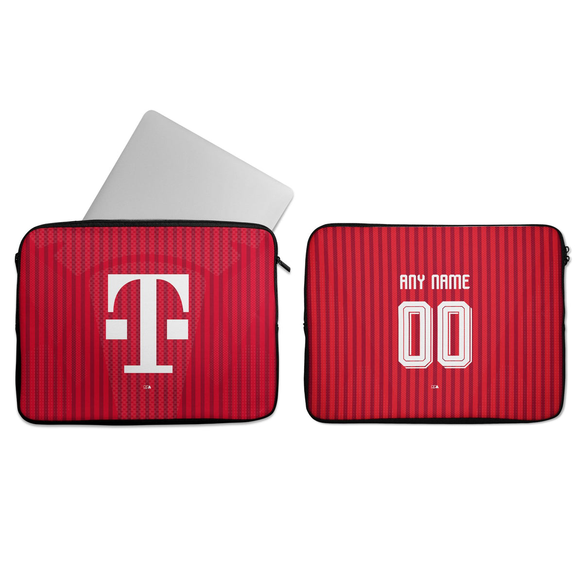 Laptop sleeve with the Bayern Munich 2026-27 Home football shirt design by RIPA Football