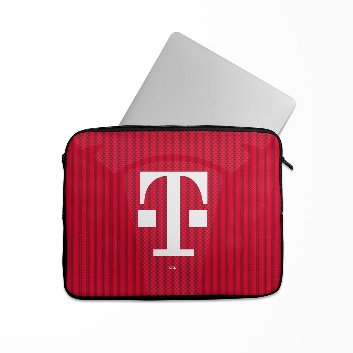 Laptop sleeve with the Bayern Munich 2026-27 Home football shirt design by RIPA Football