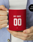 Mug with the Bayern Munich 2026-27 Home football shirt design by RIPA Football
