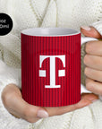 Mug with the Bayern Munich 2026-27 Home football shirt design by RIPA Football