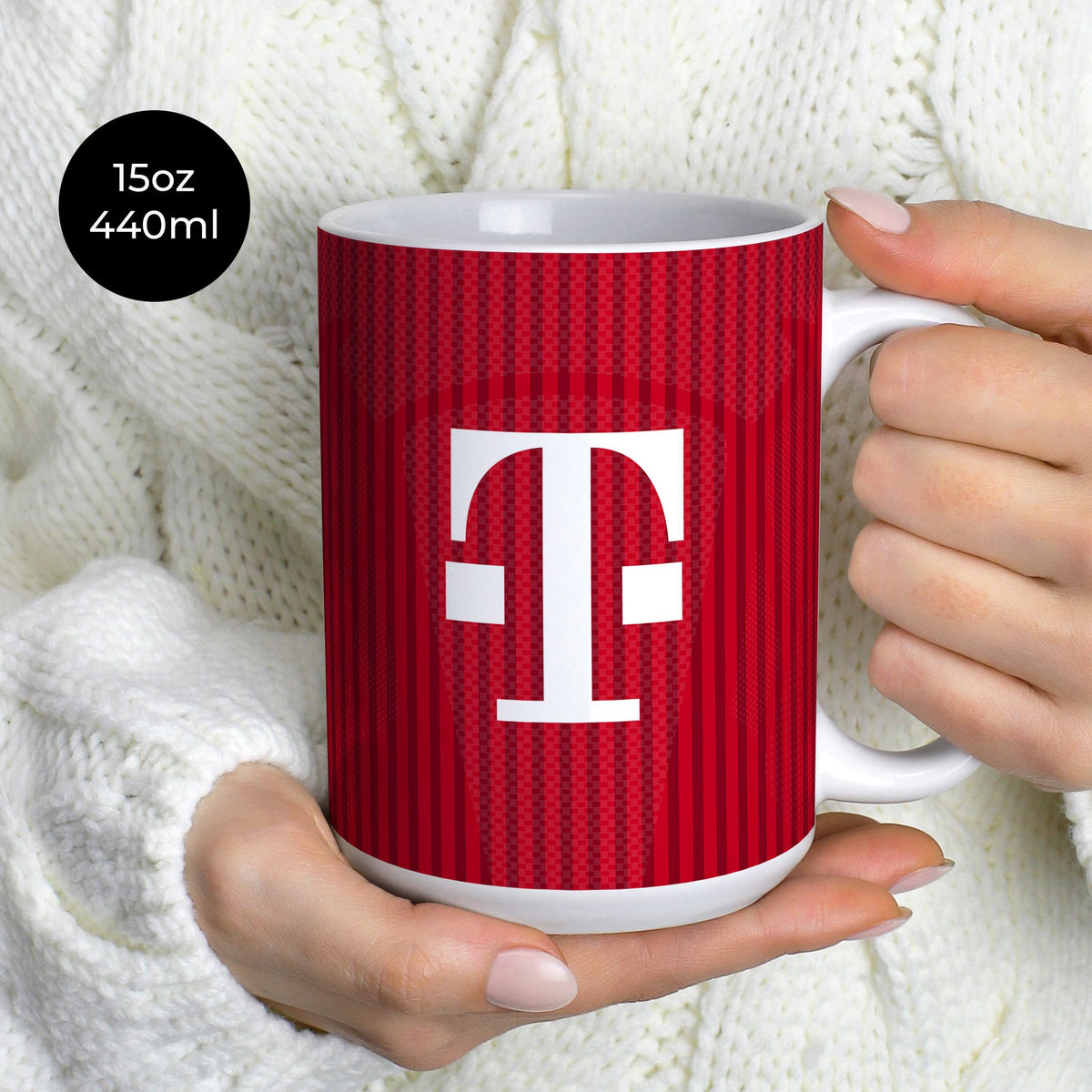 Mug with the Bayern Munich 2026-27 Home football shirt design by RIPA Football