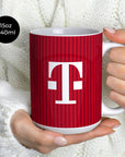 Mug with the Bayern Munich 2026-27 Home football shirt design by RIPA Football