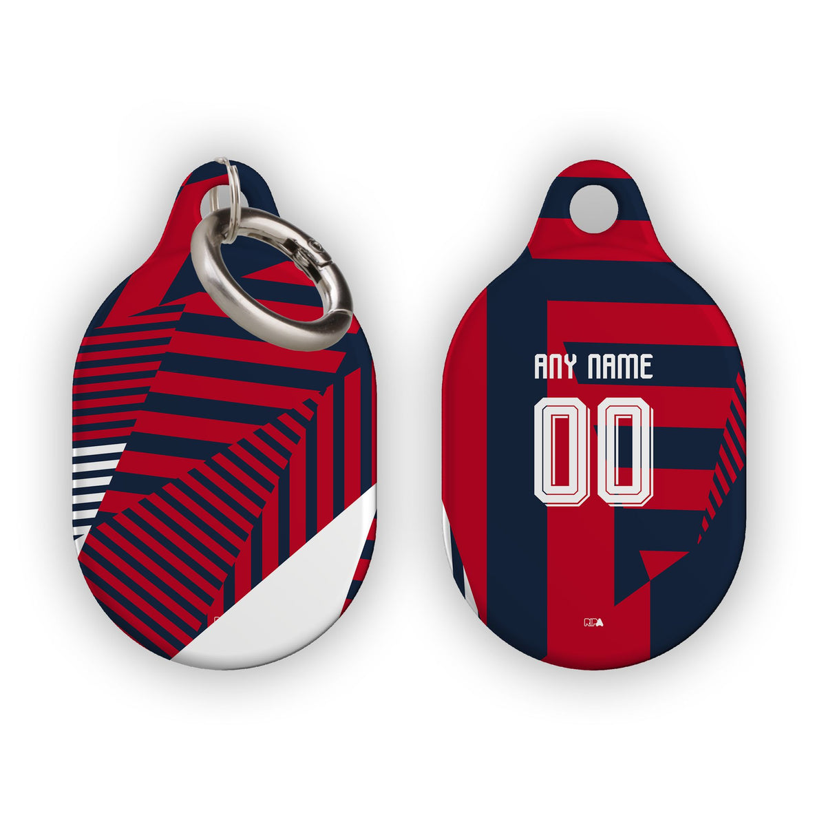 AirTag holder with the Bayern Munich 2026-27 Prematch football shirt design by RIPA Football