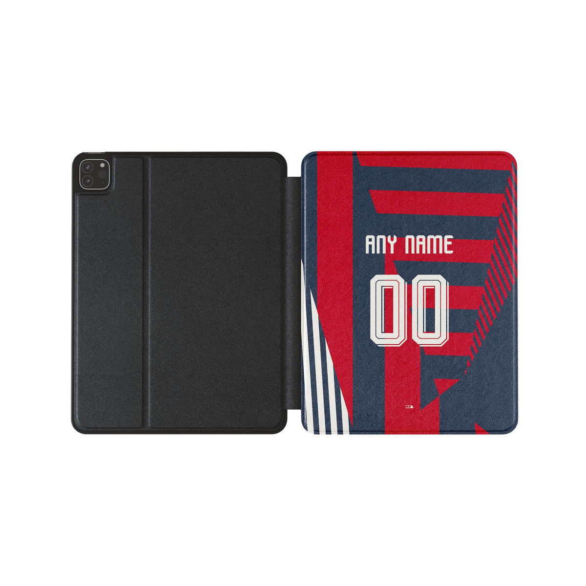 iPad case with the Bayern Munich 2026-27 Prematch football shirt design by RIPA Football