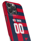 Phone case with the Bayern Munich 2026-27 Prematch football shirt design by RIPA Football