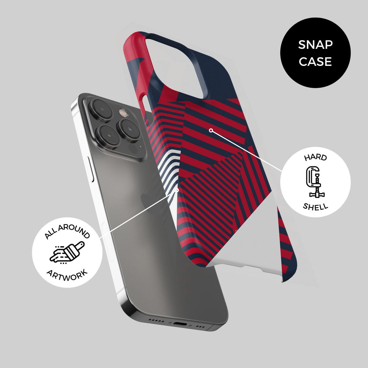 Phone case with the Bayern Munich 2026-27 Prematch football shirt design by RIPA Football