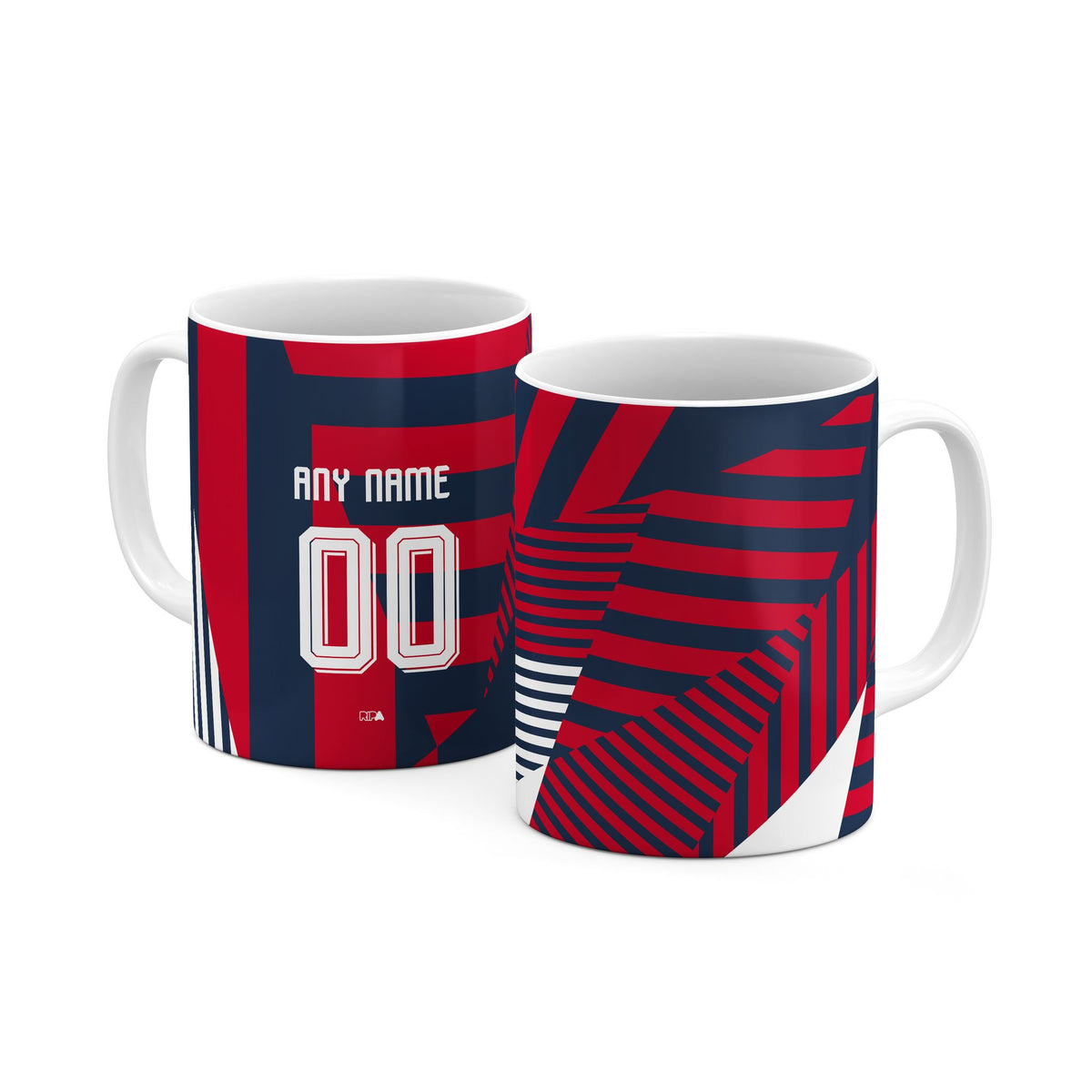 Mug with the Bayern Munich 2026-27 Prematch football shirt design by RIPA Football