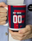 Mug with the Bayern Munich 2026-27 Prematch football shirt design by RIPA Football