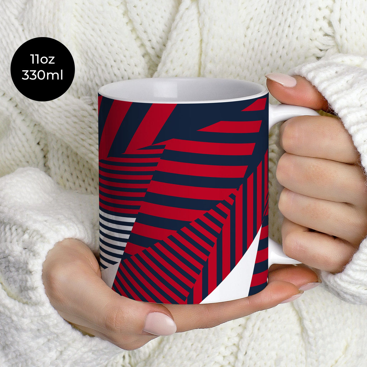 Mug with the Bayern Munich 2026-27 Prematch football shirt design by RIPA Football